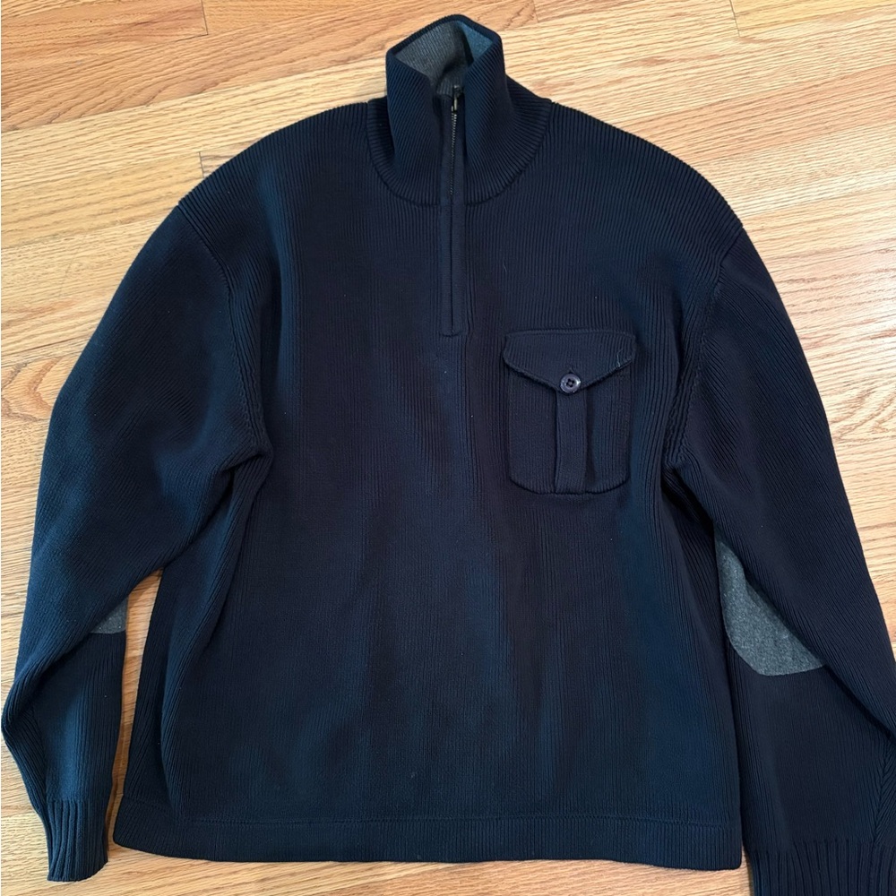Orvis Men's Black Zip-Up Sweater
